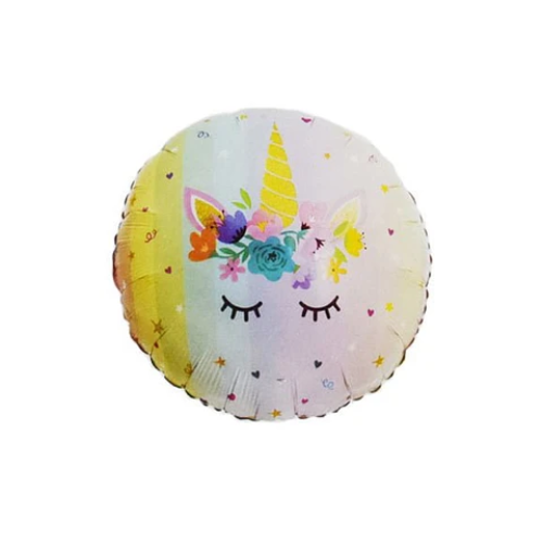 Globo Metalico Redondo Cara Unicornio 18"-0