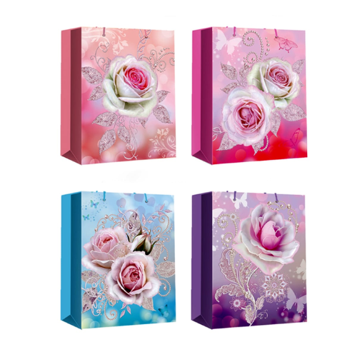 Bolsa De Regalo Rosas Brillantes 31X12X40Cm 12 Unid -1