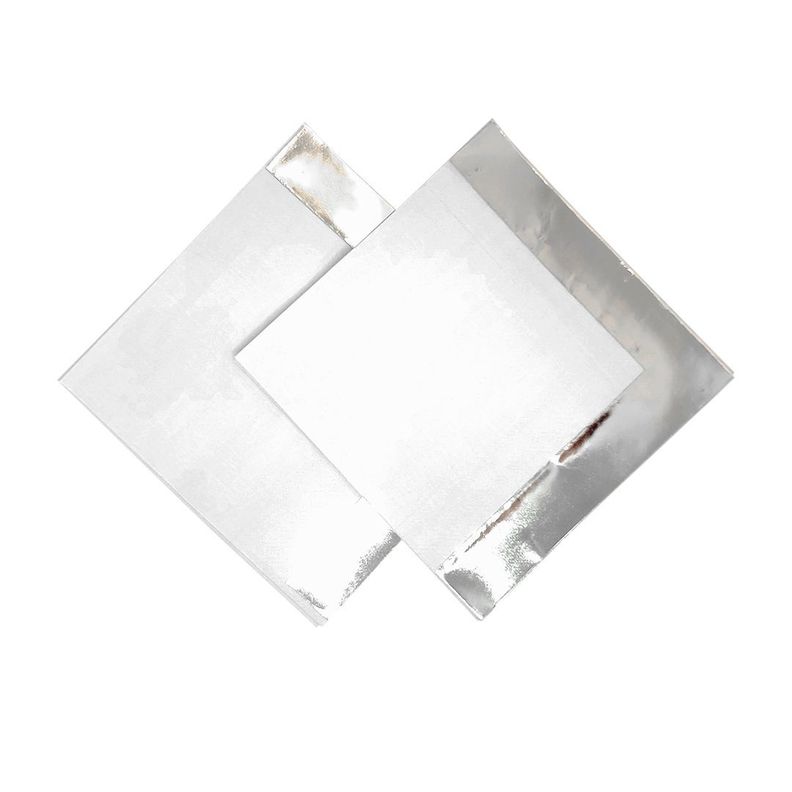 SERVILLETAS FRANJA METALICA 33X33 BLANCO X12UNI-0