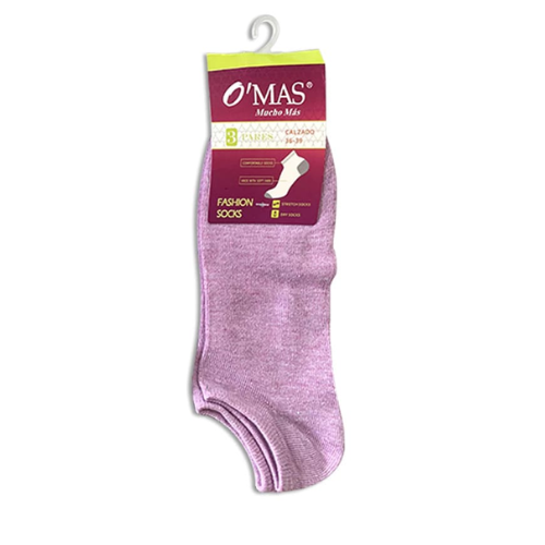 Calcetin De Mujer Liso Corte Tobillo Pack 3- 12 Unid-0