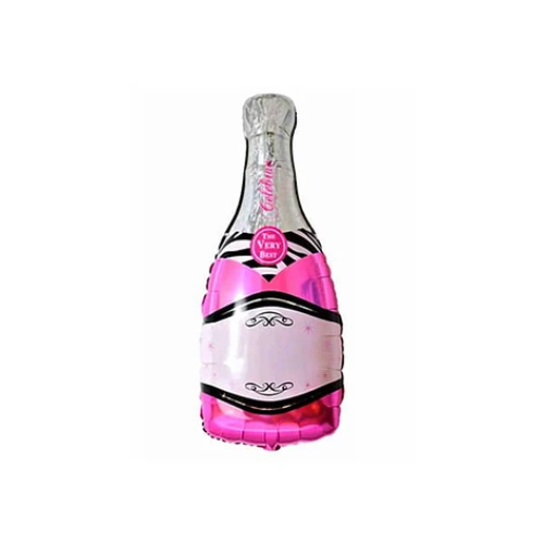 Globo Metalico Botella Champagne Rosada 49x100Cm-0