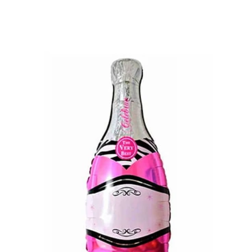 Globo Metalico Botella Champagne Rosada 49x100Cm-1