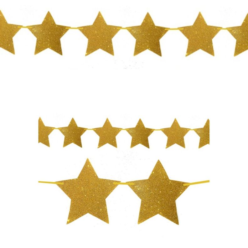 GUIRNALDA ESTRELLA DORADO 15 PCS X1 UNI-1