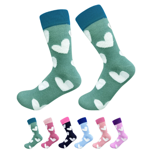 Calcetines De Mujer Corte Alto Estampado Corazones 12 Unid-1