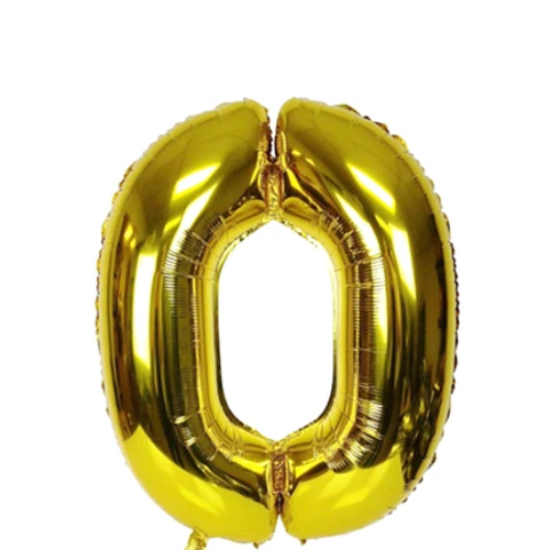 Globo Numero 0 Color Oro De 30 Pulgadas-1