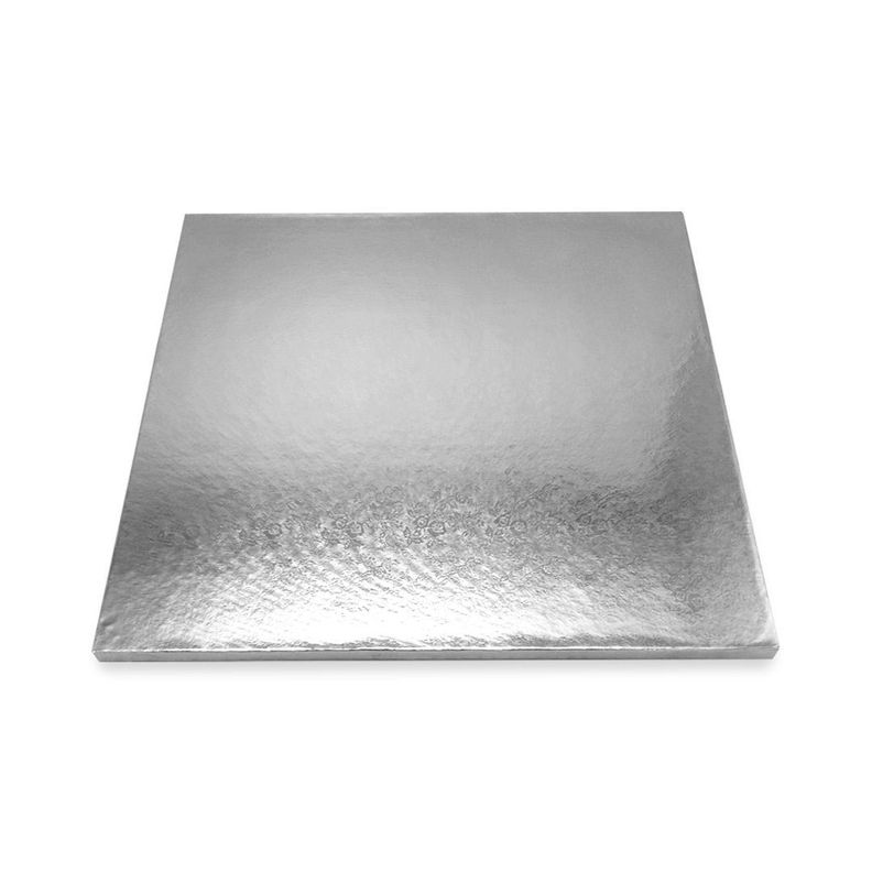 BASE TORTA CUADRADO 40 CM PLATEADO X1 UNI-0