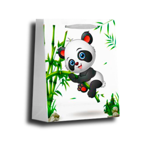 Bolsa De Regalo Diseño Panda 18X24X8.5Cm | 12 Unid-0