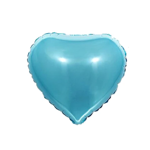 Globo Metálico Corazón Azul Claro 8pcs 12cm-0