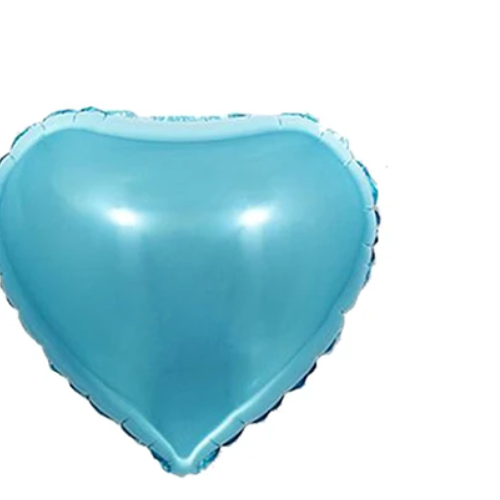 Globo Metálico Corazón Azul Claro 8pcs 12cm-1
