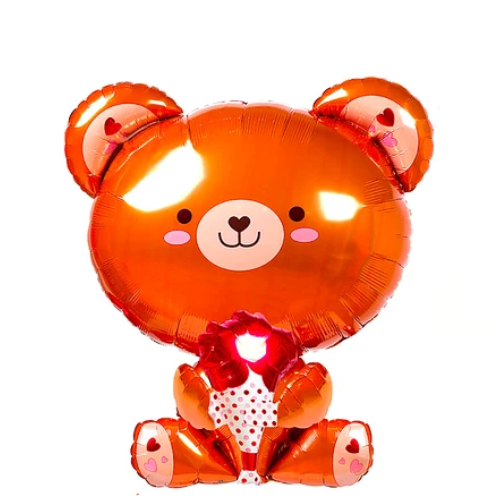 Globo Metalico Oso Naranja 62x71 cm-1
