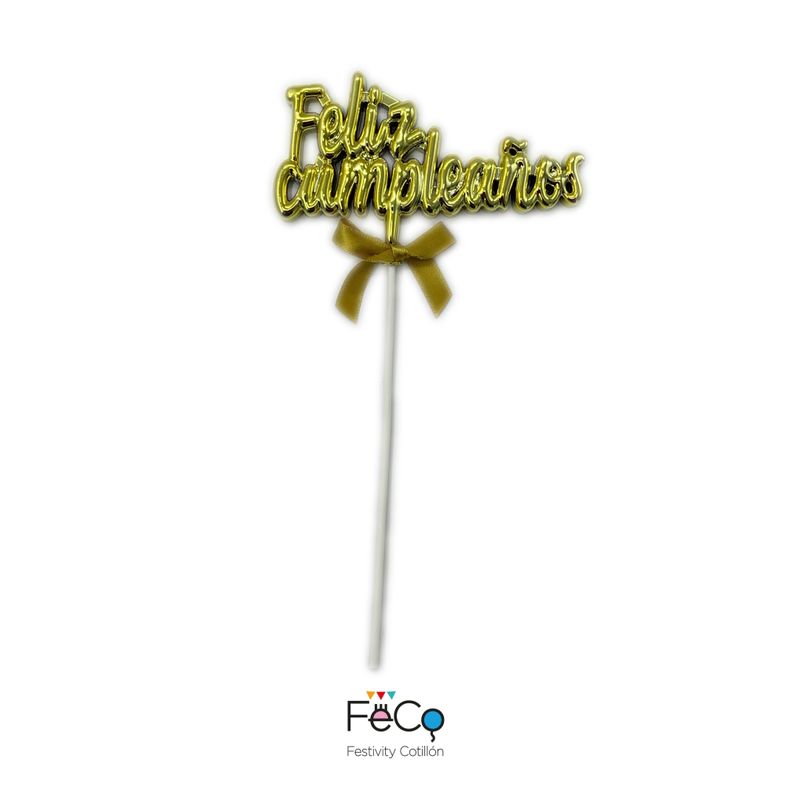  DECO TORTA FELICIDADES BANDERINES BLANCO X1 UNI-1
