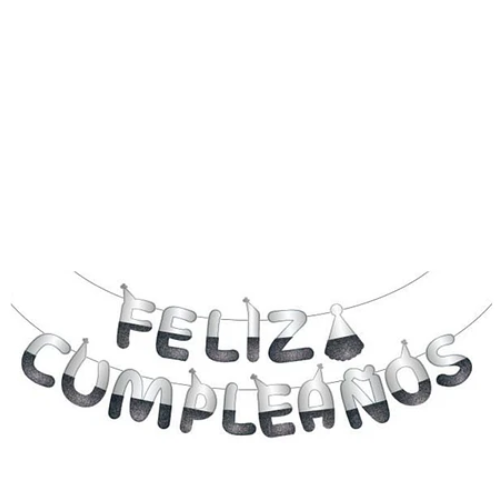 Guirnalda Feliz Cumpleaños Negra 5m-0