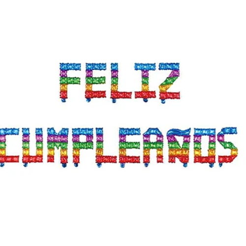 Set De Globos Metálicos Feliz Cumpleaños Colores 16 Pulgadas-1