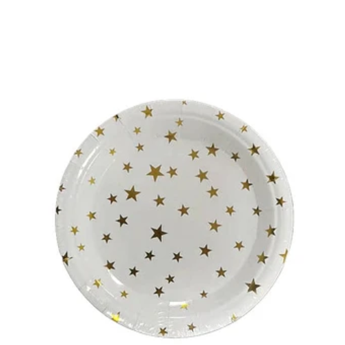 Platos De Cartón Estrella Dorada 6 pcs 23cm-1