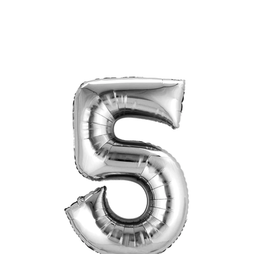 Globo Número 5 Plata 16 Pulgadas-1