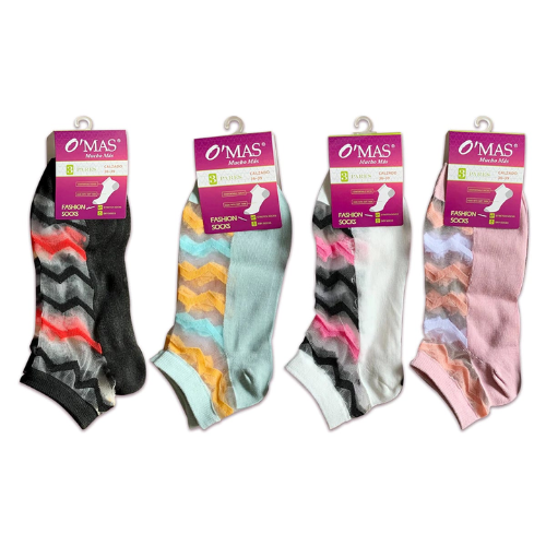Calcetines De Mujer Corte Bajo Con Diseño De Encaje 12 Unid-1