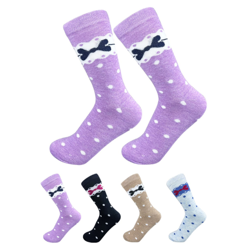 Calcetines De Mujer Lazos Con Lunares 12 Unid-1