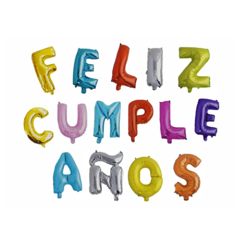 Globo Letras Feliz Cumpleaños Colores 16 Pulgadas-0