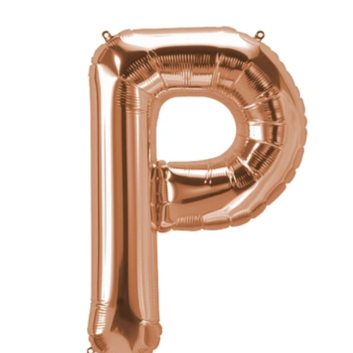 Globo Letra P Oro Rosa 16 Pulgadas-1