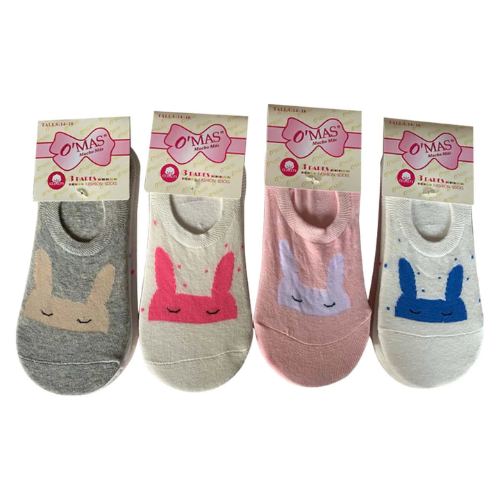 Calcetines De Mujer Invisible Conejo 12 Unidades-1
