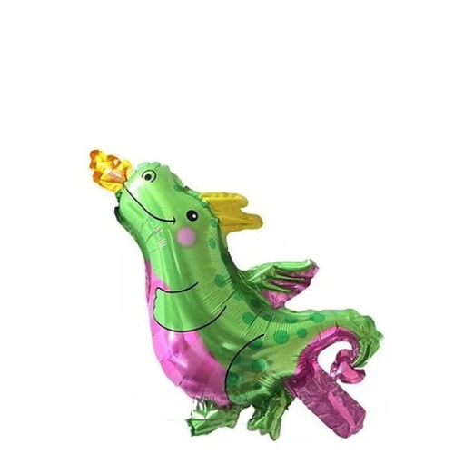 Globo Metalico Dinosaurio Verde Rosa 40x36cm-1