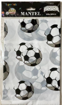 MANTEL 180X108CM PELOTA DE FÚTBOL-0