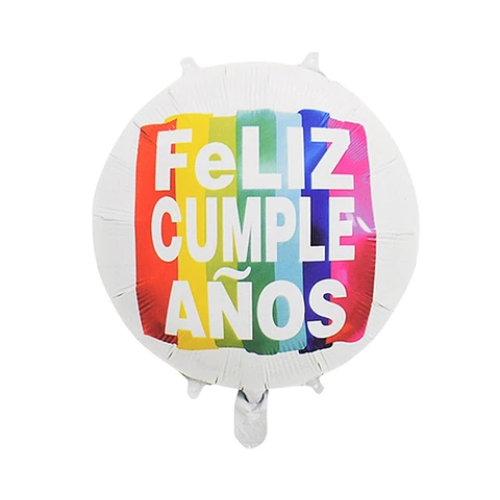 Globo Metalico Feliz Cumpleaños Color Blanco-0