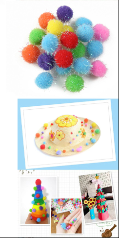 POMPONES COLORES SURTIDOS 1 CM-1