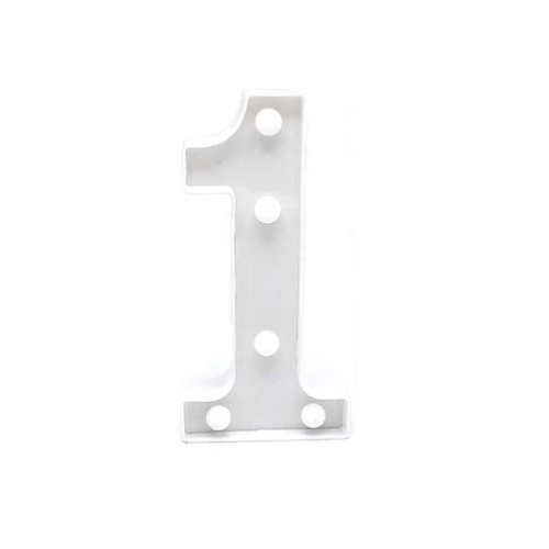Numero Con Luz Led 1 Color Blanco