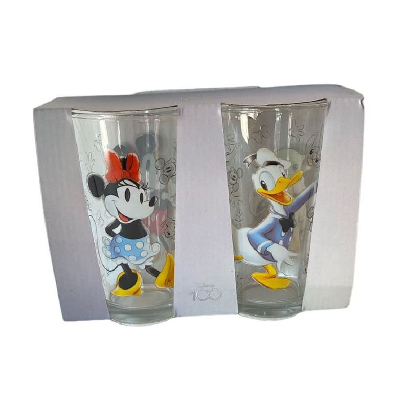 SET 2 VASOS VIDRIO DISNEY 100 AÑOS.-0