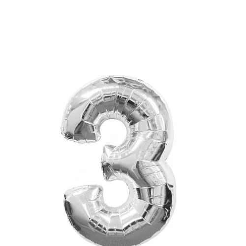 Globo Número 3 Plata 16 Pulgadas-1