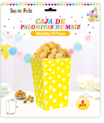 CAJITAS DE PALOMITAS D MAÍZ AMARILLA/LUMARES 64X64X157-0