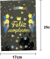 BOLSAS DE DULCES FELIZ CUMPLEAÑOS NEGRA-0
