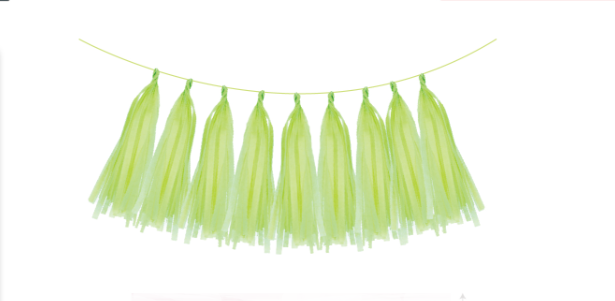 GUIRNALDA  TASSEL DE PAPEL SEDA  AMARILLO-0
