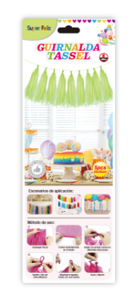 GUIRNALDA  TASSEL DE PAPEL SEDA  AMARILLO-1