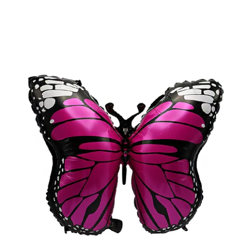 Globo Metálico Mariposa 55x72cm Color Fucsia-1