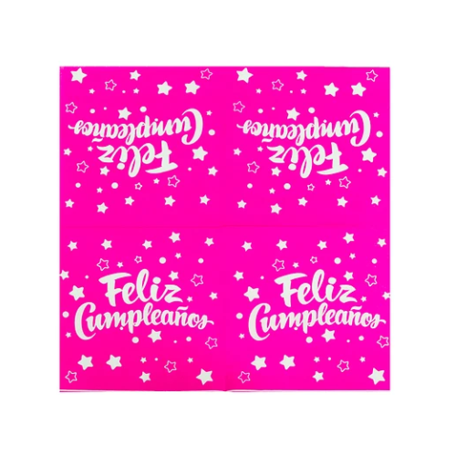 Servilletas De Papel Fucsia Feliz Cumpleaños 16pcs 33x33cm-0