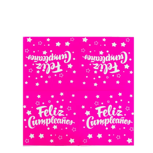 Servilletas De Papel Fucsia Feliz Cumpleaños 16pcs 33x33cm-1