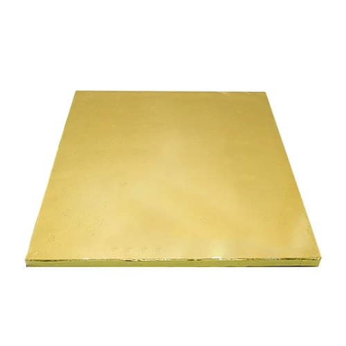 Base Para Torta Cuadrada Dorado 40.5cm 12mm-0