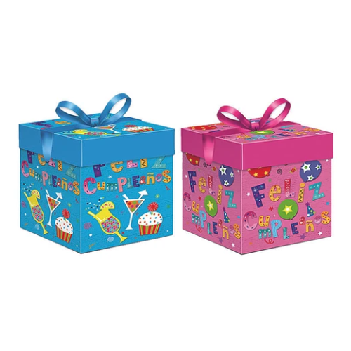Caja De Regalo Plegable De Cumpleaños 10cm Diseño Aleatorio-0