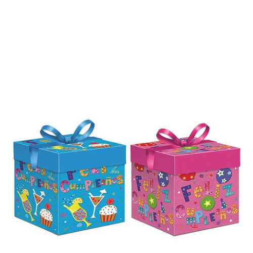 Caja De Regalo Plegable De Cumpleaños 10cm Diseño Aleatorio-1