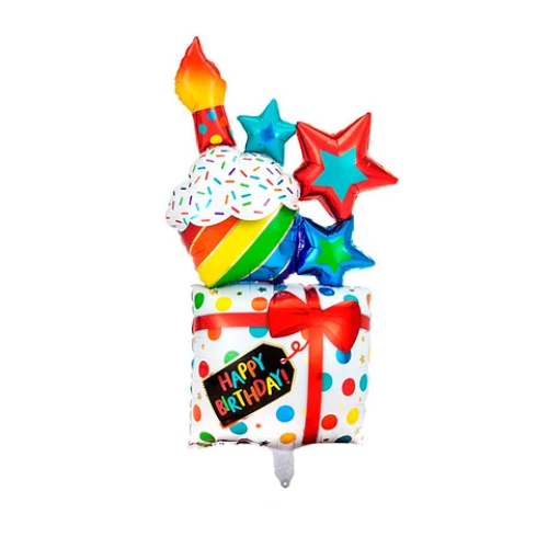 Globo Metalizado Regalo De Cumpleaños 62x109Cm-0