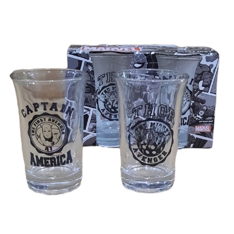 SET 2 VASOS SHOT MARVEL COMIC II.-1