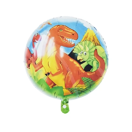 Globo Metalico De Dinosaurio Redondo 17 Pulgadas 43x43Cm-0