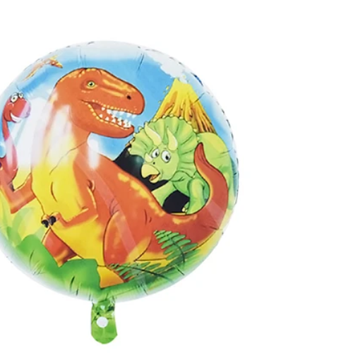 Globo Metalico De Dinosaurio Redondo 17 Pulgadas 43x43Cm-1