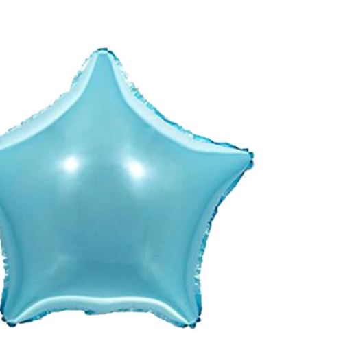 Globo Metálico Estrella Azul Claro 8Pcs 12Cm-1