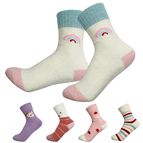 Calcetines De Niña Lana Diseño Surtido Talla 2 12 Unid-1