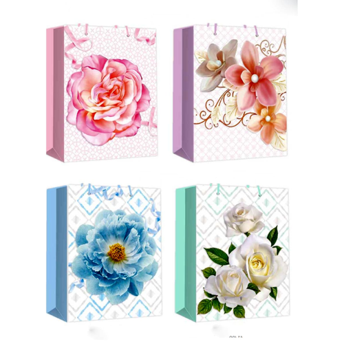 Bolsa Regalo Diseños Flores 26X10X32Cm 12 Unidades-1