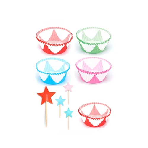 Set De Toppers Y Capacillos De Estrella 24pcs Color Aleatorio-1