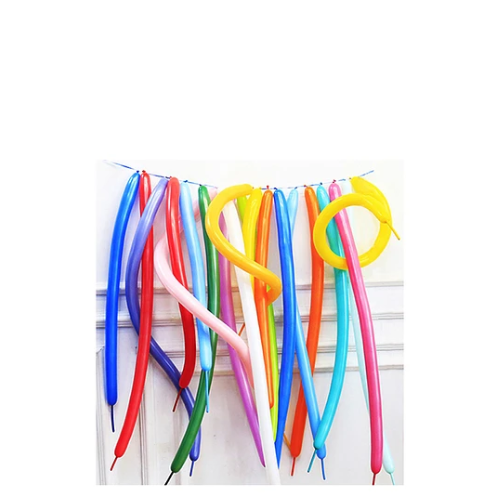 Globos Largos 25cm + Bombin Colores Surtidos 20pcs-1